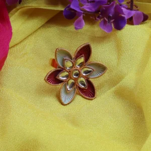 Charuratna Kundan Meena Ring