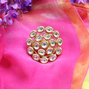 Charuratna Kundan Round Statement Ring