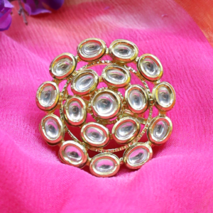 Charuratna Kundan Round Statement Ring