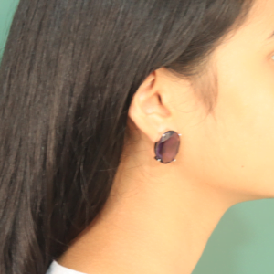 Wine Coloured Stud Earrings