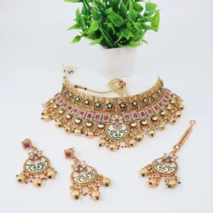 Suvarna Gold and Meenakari Choker Set