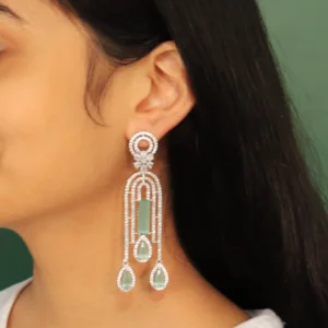 Abhedya Cubic Zirconia Long Earrings