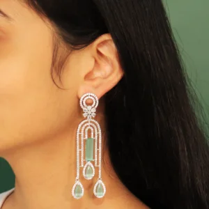 Abhedya Cubic Zirconia Long Earrings