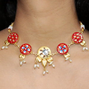 Chitra Golden Necklace Set with Tanjore Painting