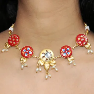 Chitra Golden Necklace Set with Tanjore Painting