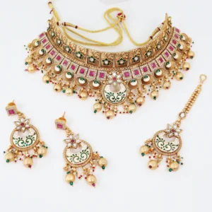 Suvarna Gold and Meenakari Choker Set