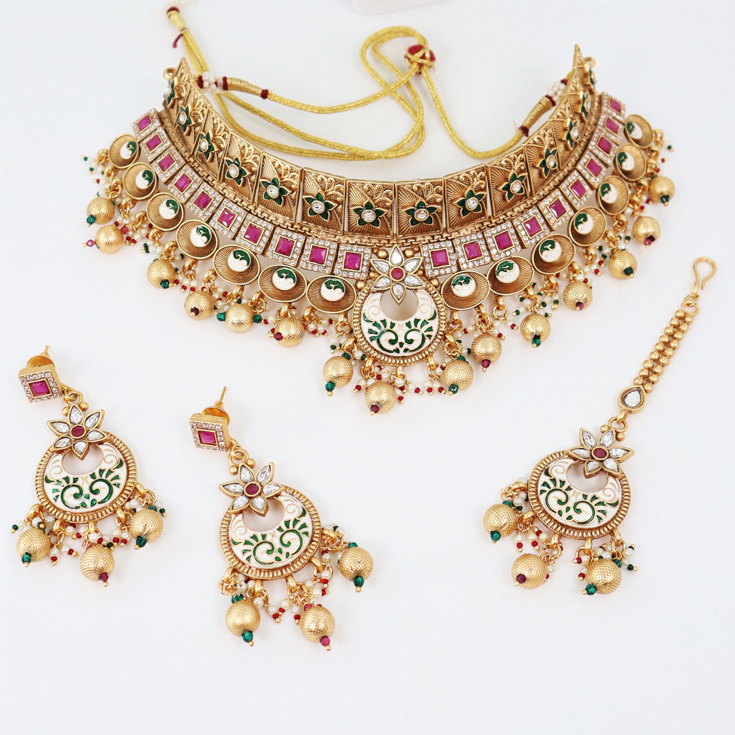 Gold and Meenakari Heavy CHoker Set