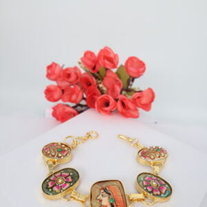 Chitra Gold Bracelet with Tanjore Painting