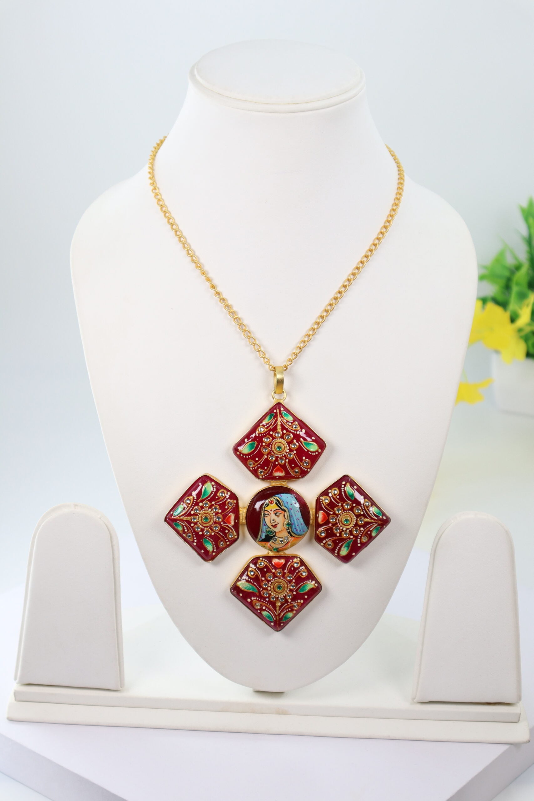 Tanjore Painting Statement Necklace