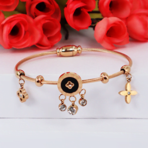 Anti Tarnish Rose Gold Bracelet  with Dangles