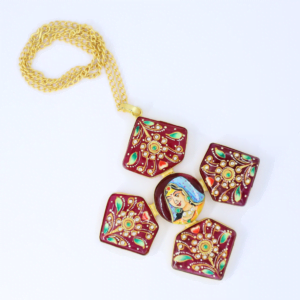 Chitra Statement Necklace with Tanjore Pendant