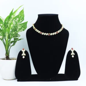 Manika Kundan Necklace Set with Pink Stones