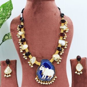 Chitra Statement Necklace Set with Tanjore Painting