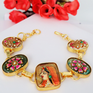 Chitra Gold Bracelet with Tanjore Painting